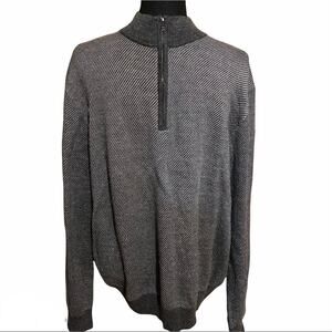 Toscano Merino Wool Quarter Zip Sweater Men's M Medium
